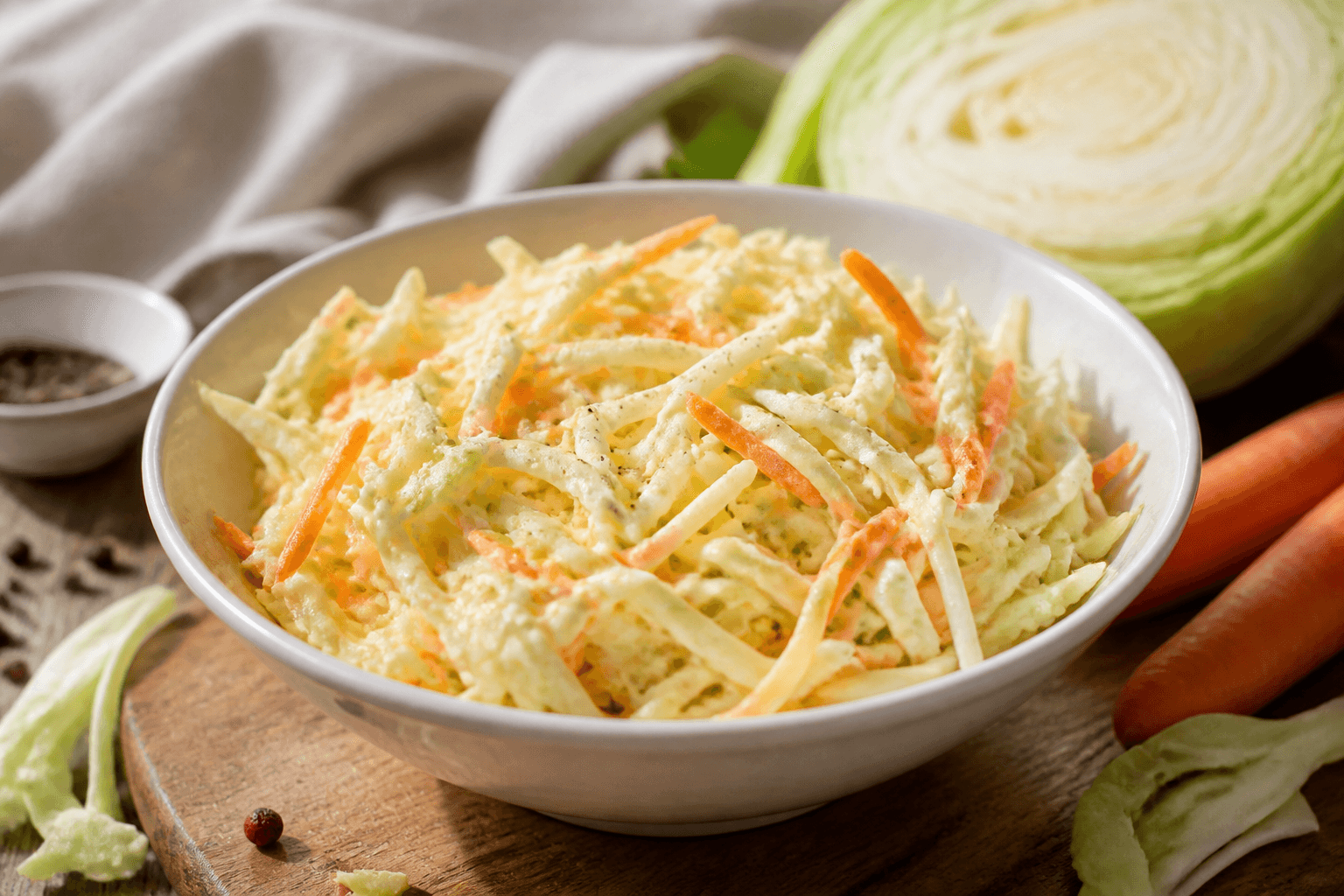 Coleslaw kremowy z białej kapusty — danie od Szefa Kuchni Marka Wiśniewskiego