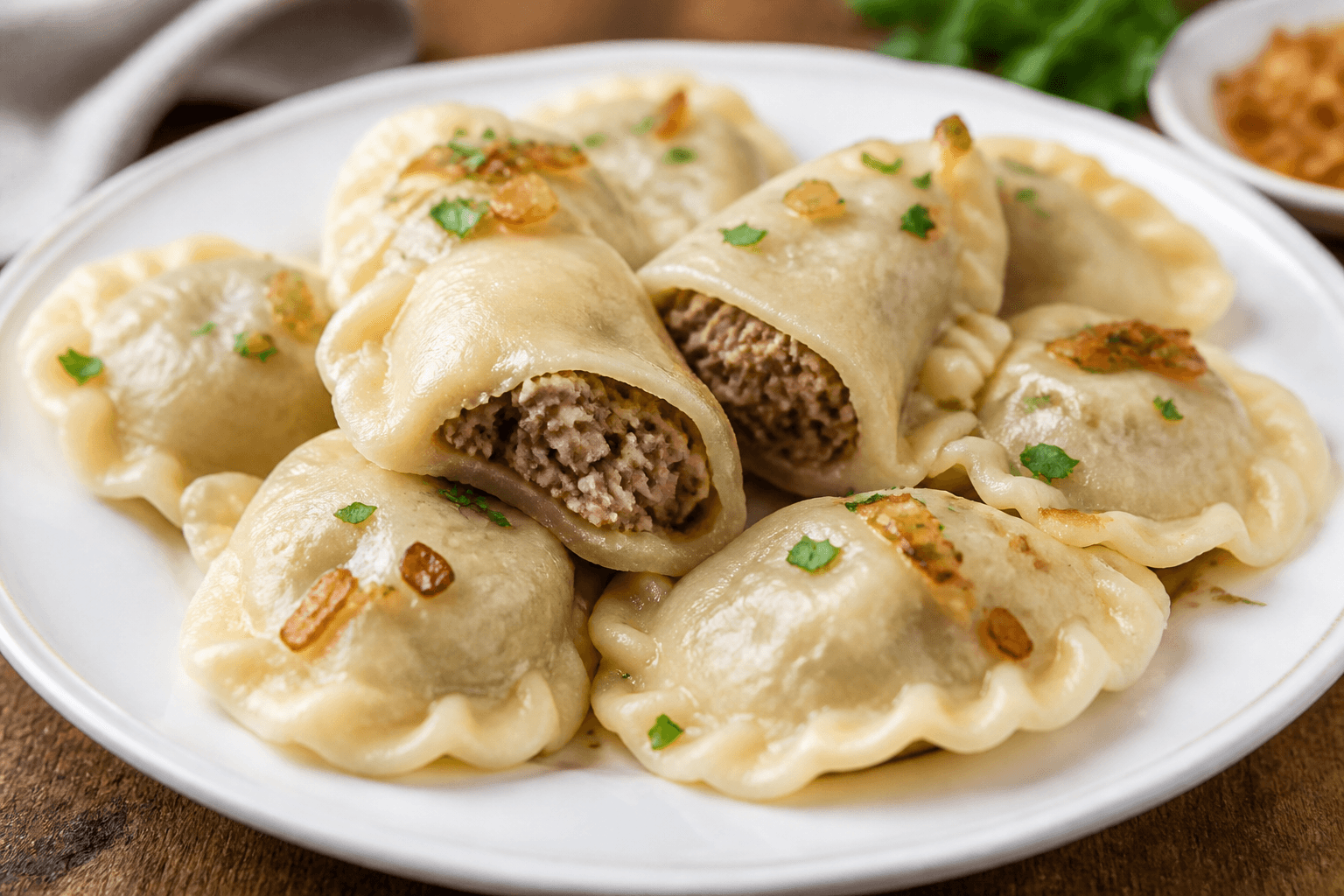 Pierogi z mięsem z elastycznym ciastem — danie od Szefa Kuchni Marka Wiśniewskiego
